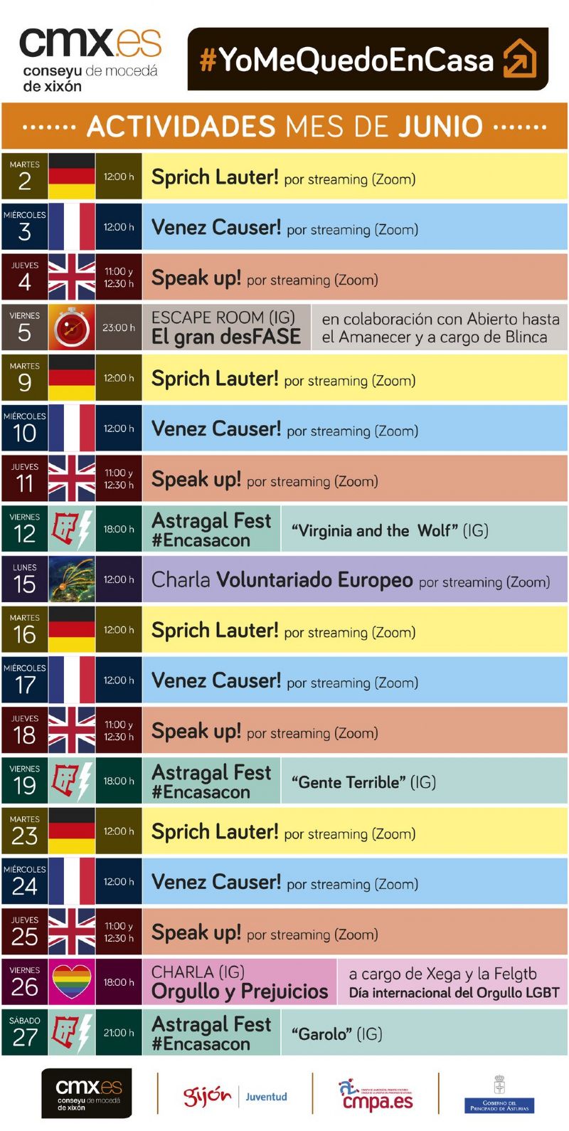 Programa de actividades gratuitas online para j�venes